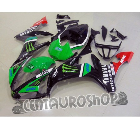 Carena in ABS Yamaha YZF 1000 R1 04-06 Green Tech3 MotoGP