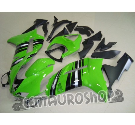 Carena in ABS Kawasaki ZX-6R Ninja 636 07-08 Green Silver Stripe