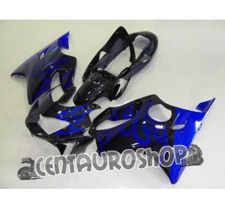 Carena in ABS Honda CBR 600 F4 99-00 black & blue flames