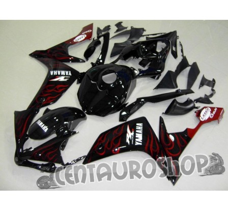 Carena in ABS Yamaha YZF 1000 R1 07-08 colorazione BLACK & RED